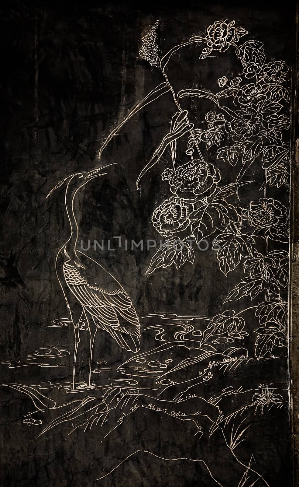 Stone Bird Engraving Old Chinese House Sichuan China by bill_perry