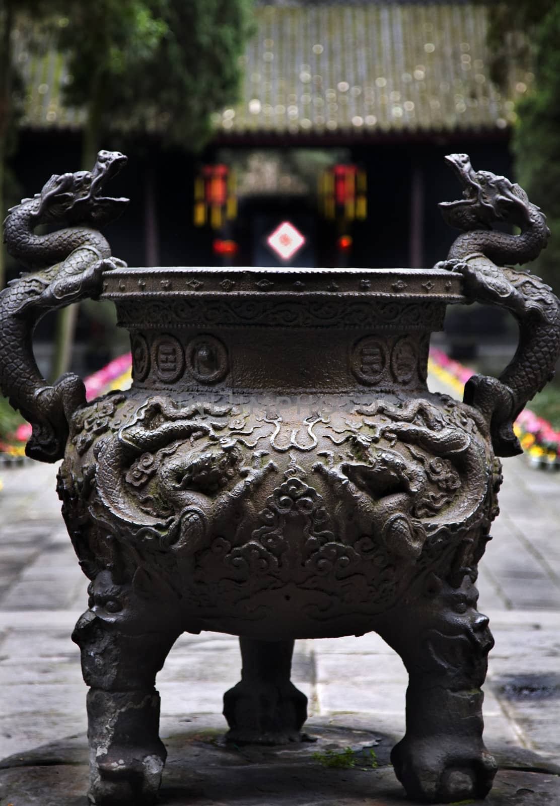 Incense Pot Wuhou Three Kingdoms Temple Chengdu Sichuan by bill_perry