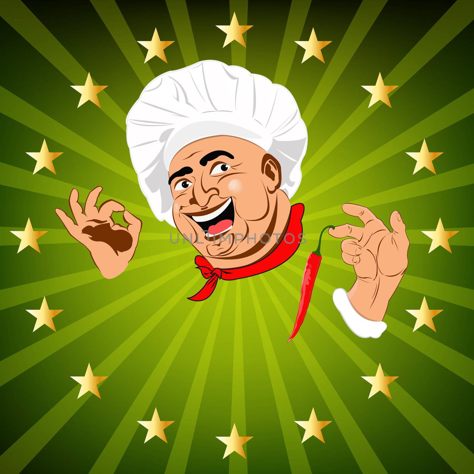 Funny Chef and fresh creative food for Gourmet by sergey150770SV