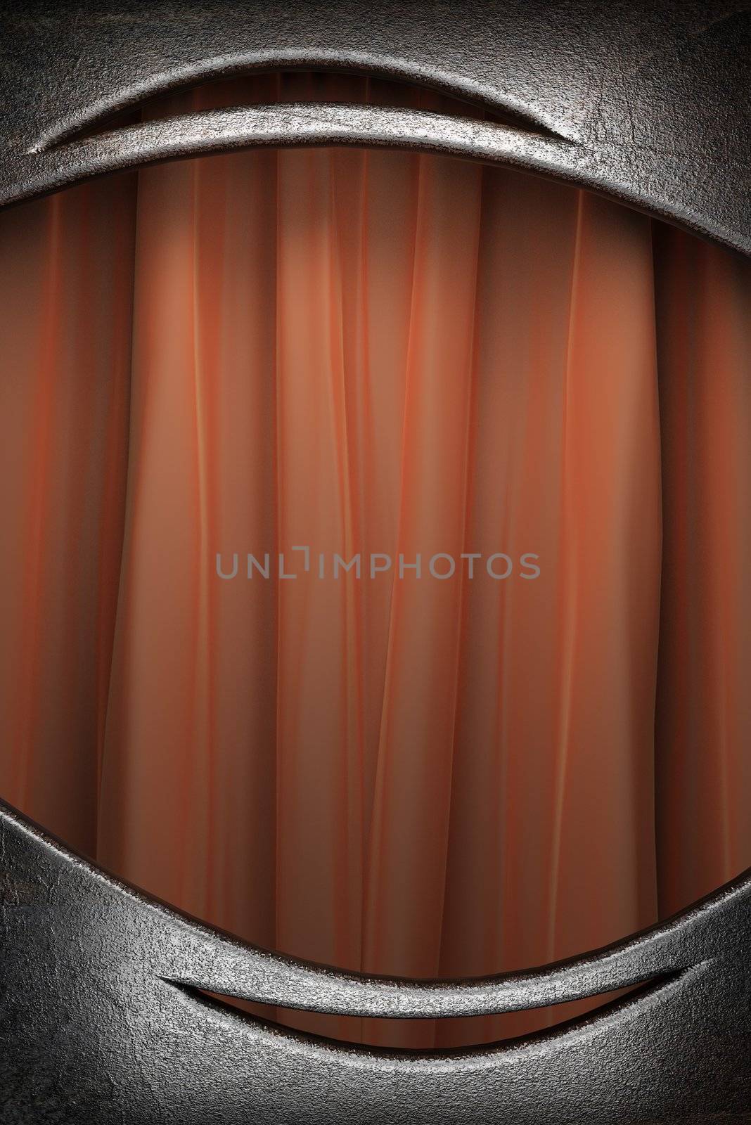 Metal on red curtain by videodoctor