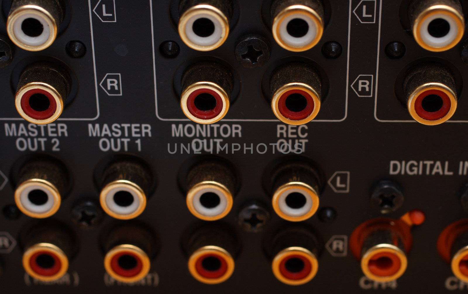 sound music gold sockets close-up