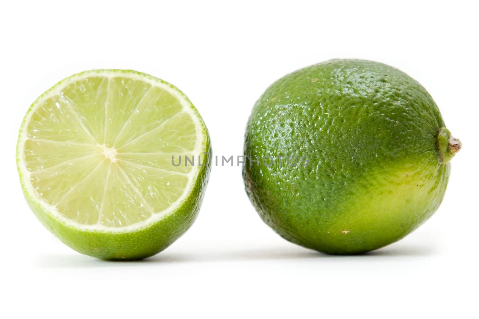 Juicy fruit. Lime on a white background