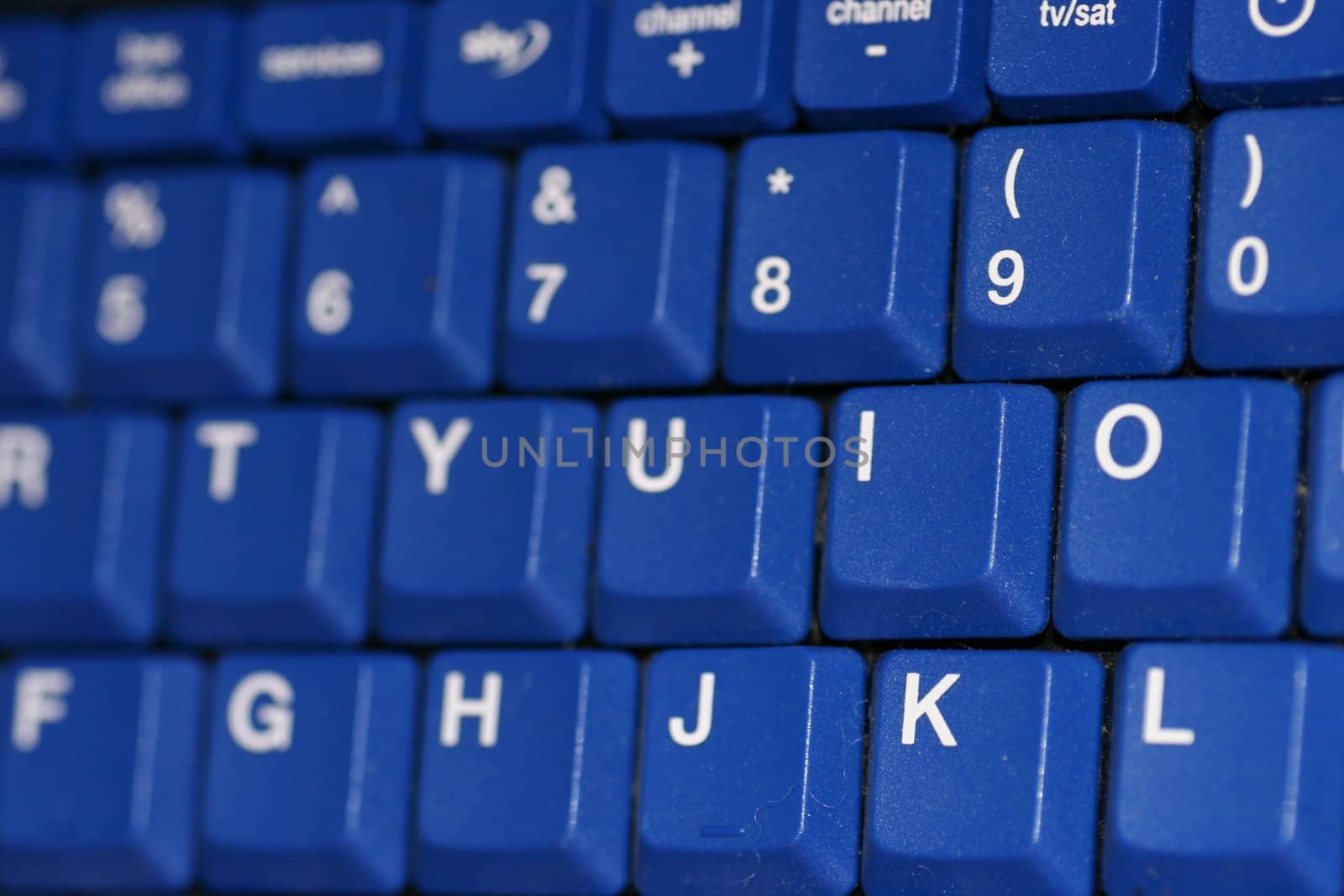 A keyboard looking from the right to the left.