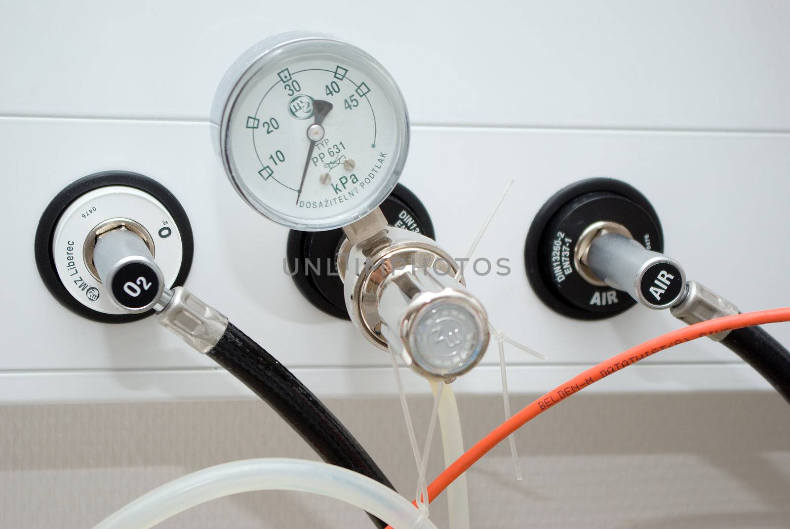medical equipment in hospital.Measurement of pressure. Scales of devices