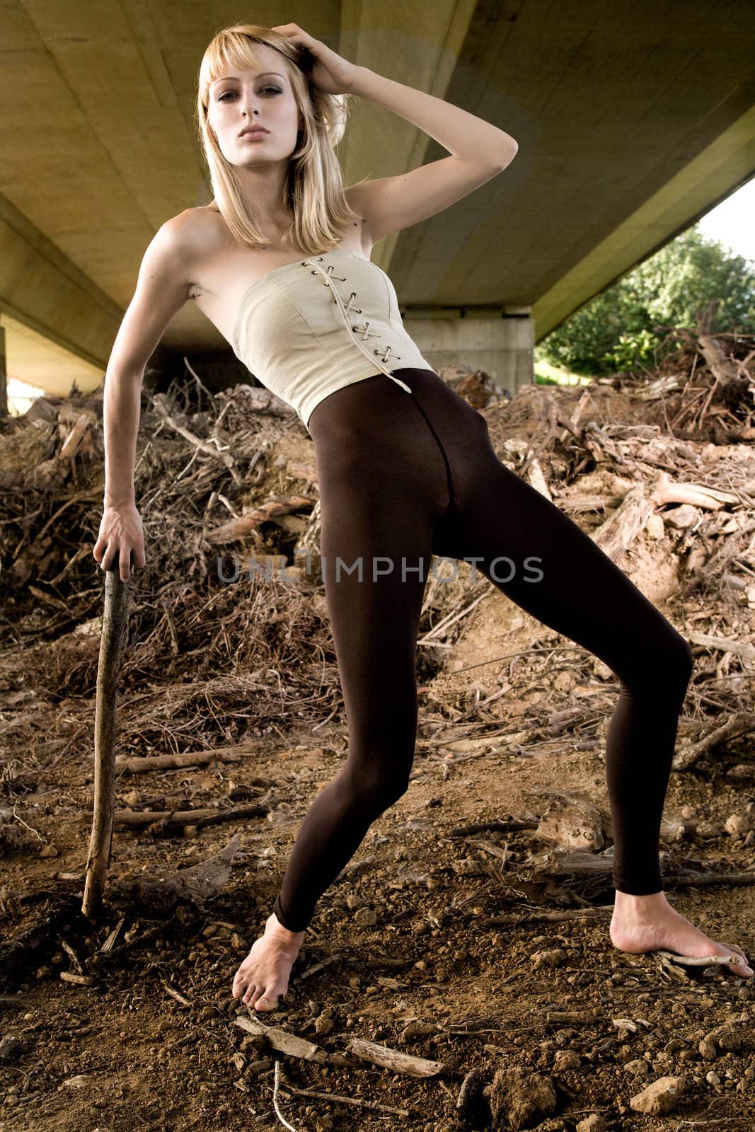 Confident woman in a fashion shoot