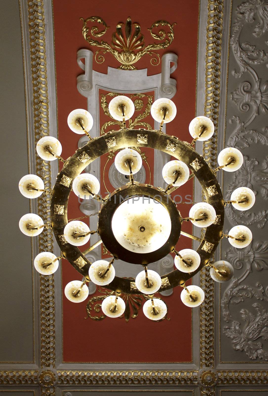 Bronze palace chandelier view from below by pt-home