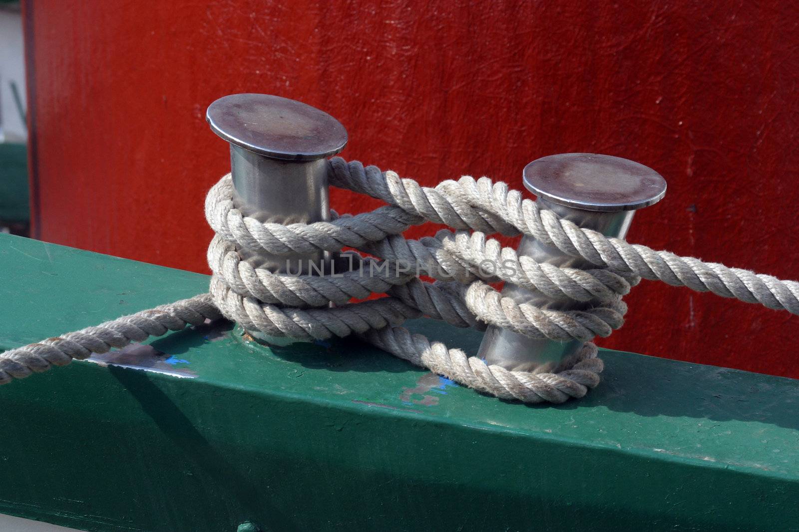 Close-up of a boat anchor rope
