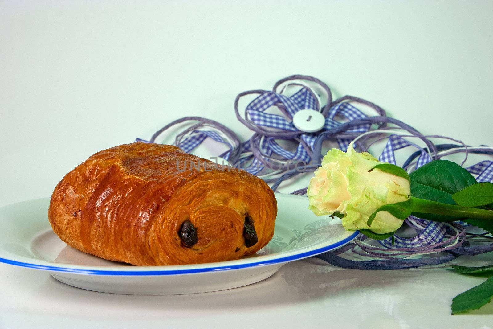 Delicious and typical french pain au chocolat 