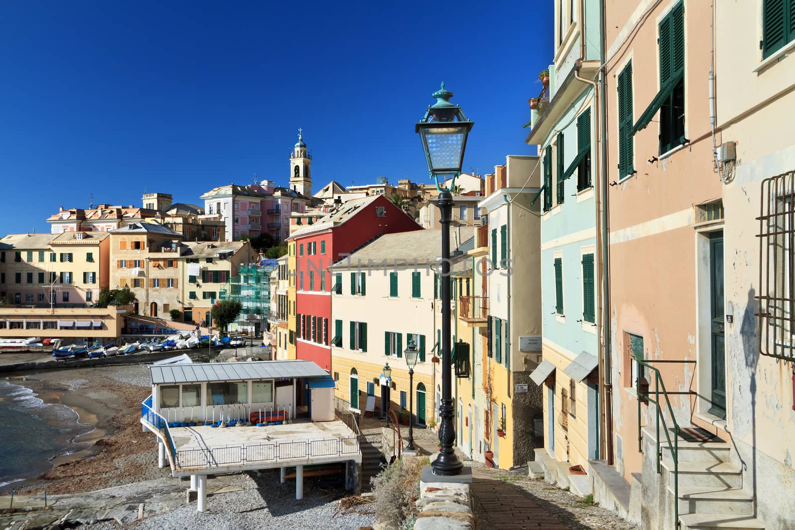 off season scene in Bogliasco, small village in Liguria, italy