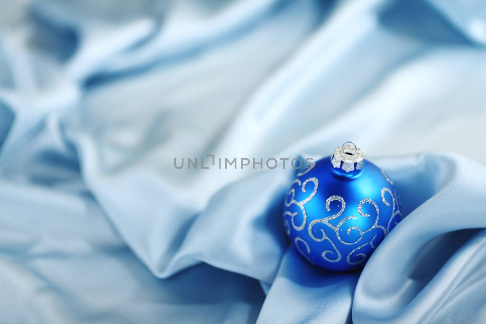  blue christmas card macro close up