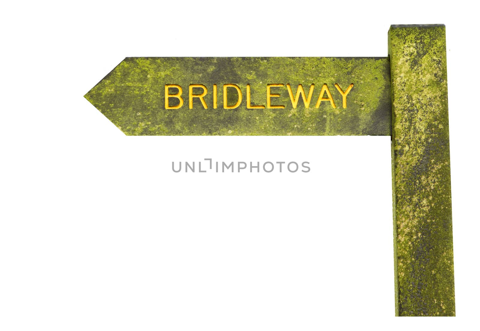 bridleway sign isolated