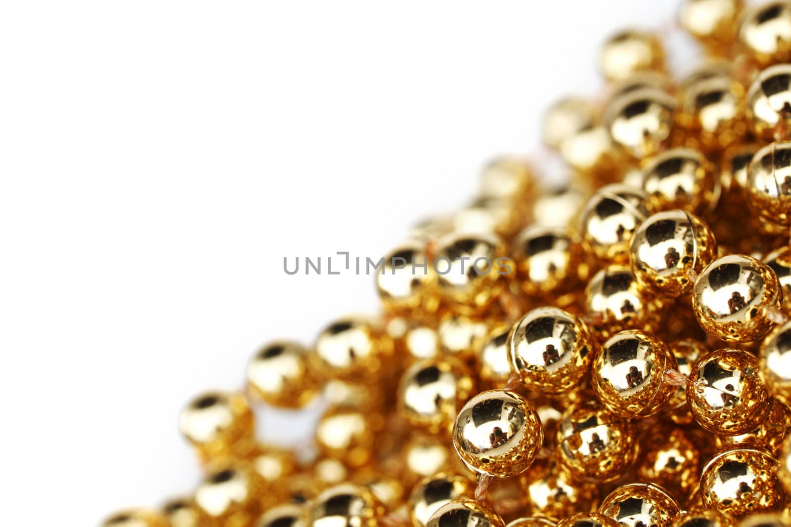  golden christmas decoration isolated on white