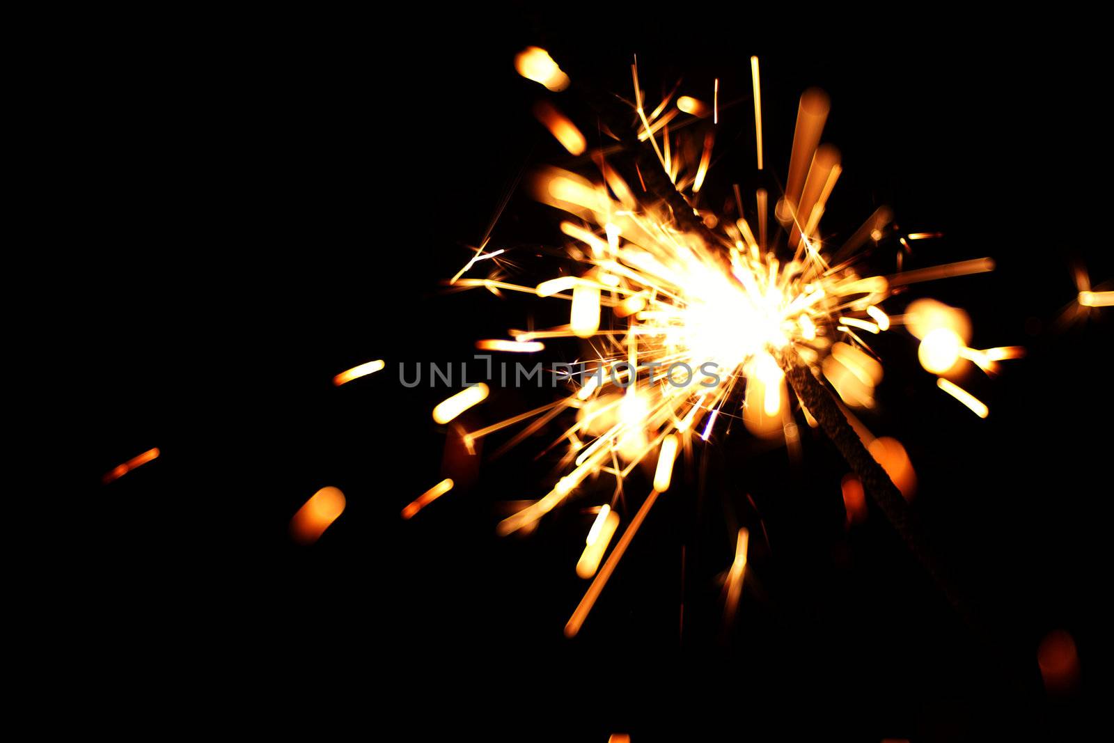 holiday sparkler macro close up