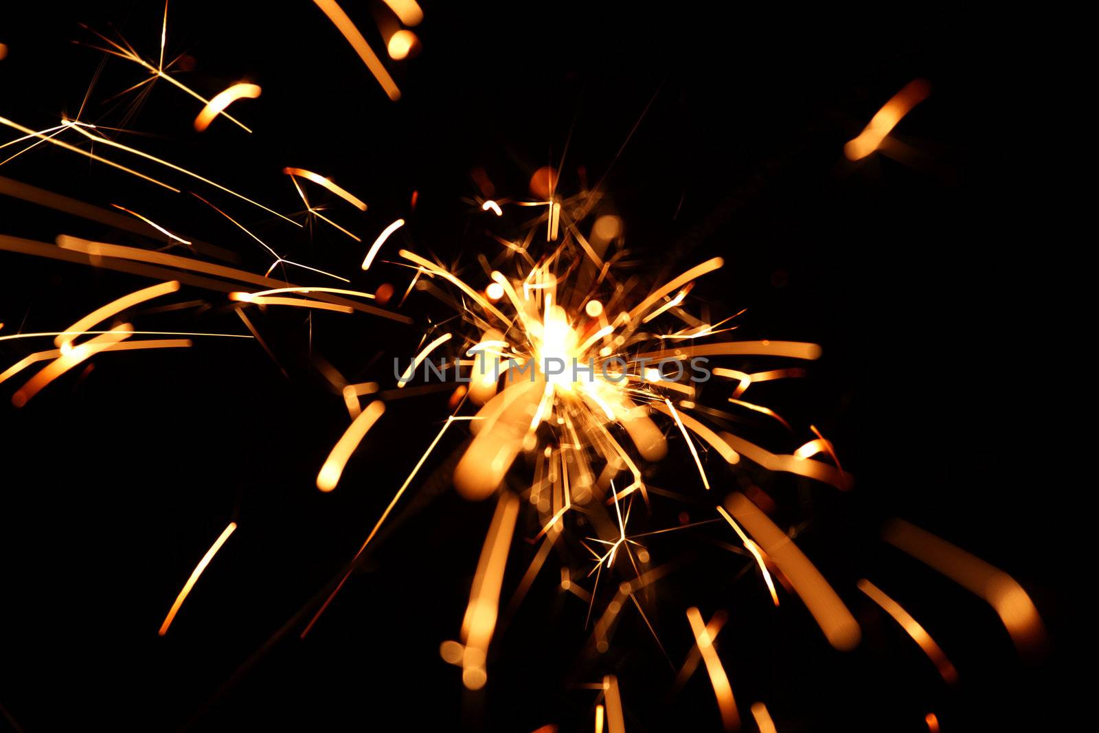 holiday sparkler macro close up