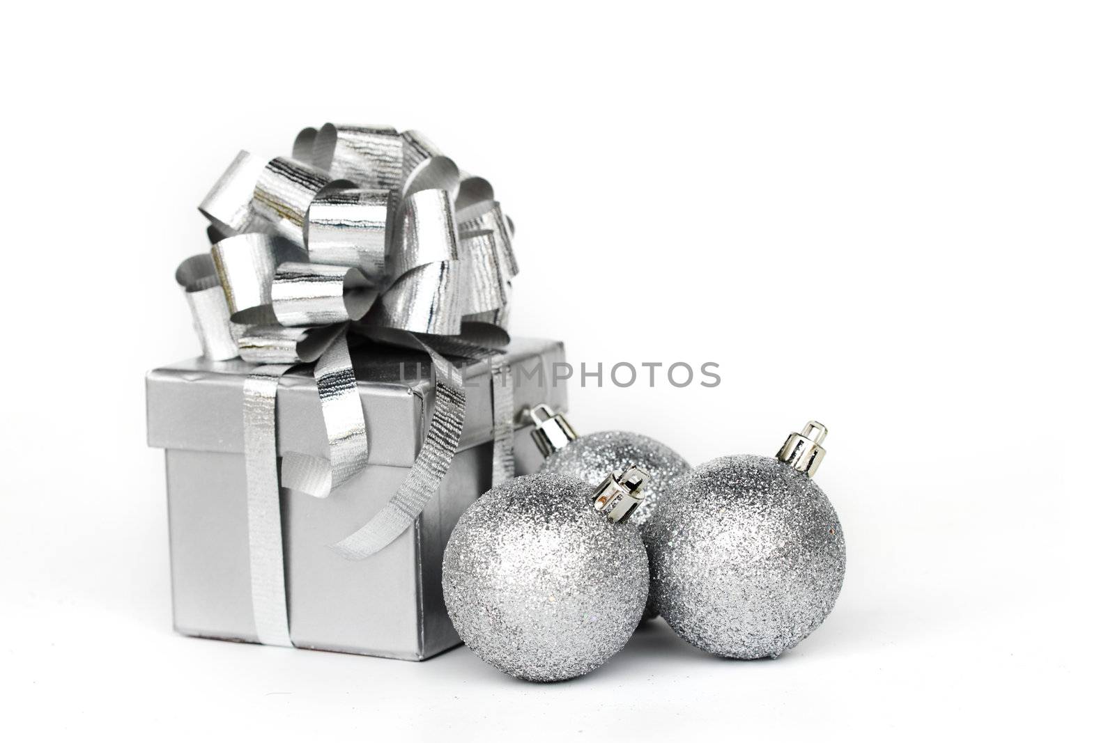 silver gift isolated on white