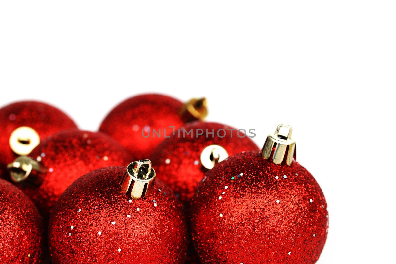 red christmas ball isolated on white background