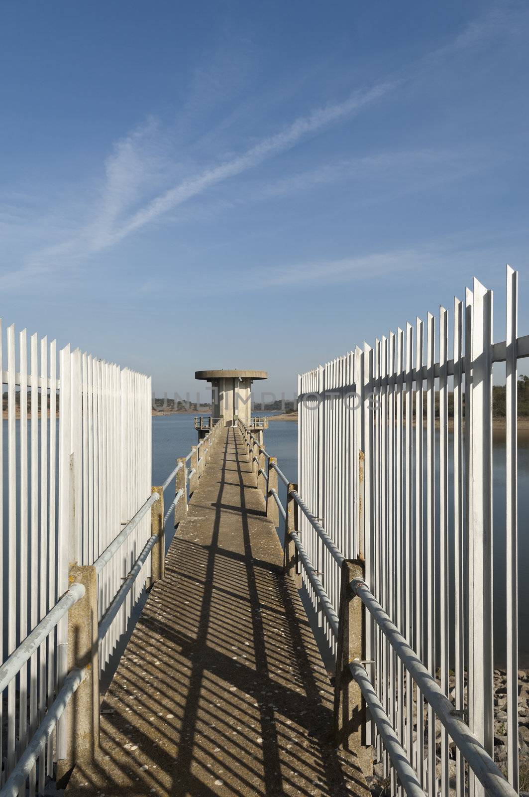 Outlet tower in Vigia dam supplying drinking water to the county of Redondo, Alentejo, Portugal