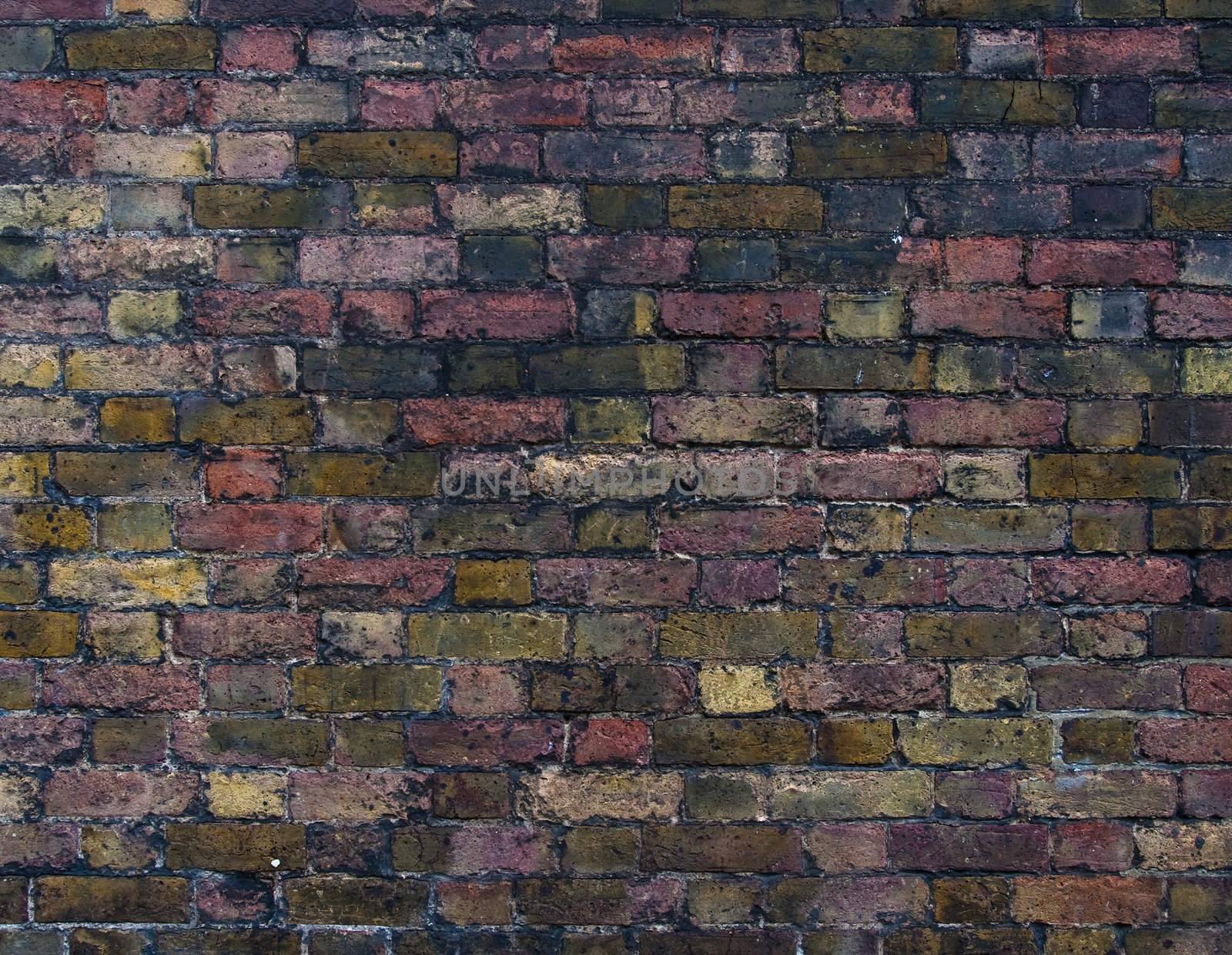 Colorful old brick wall background