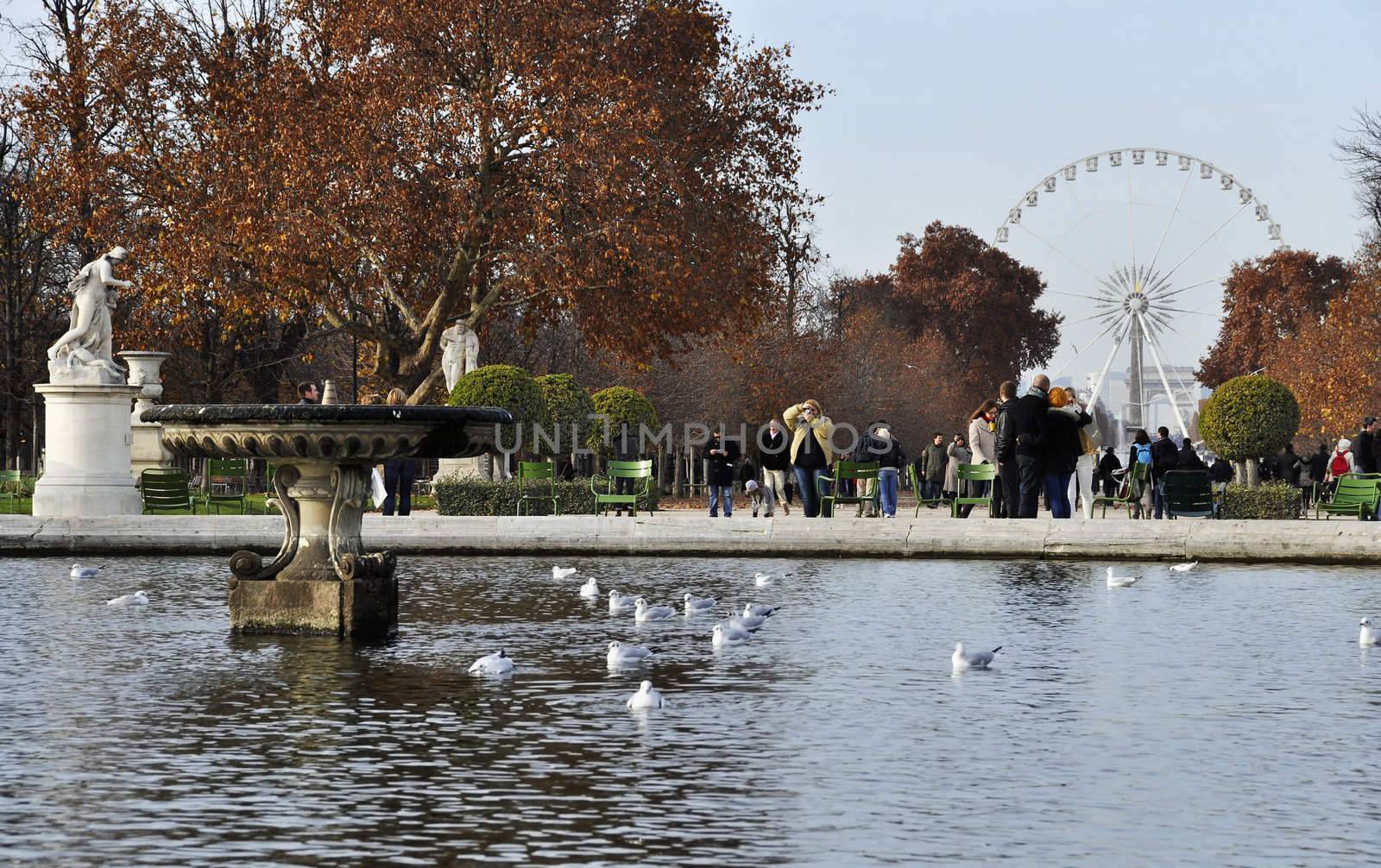 The Tuileries Gardens in Paris, France