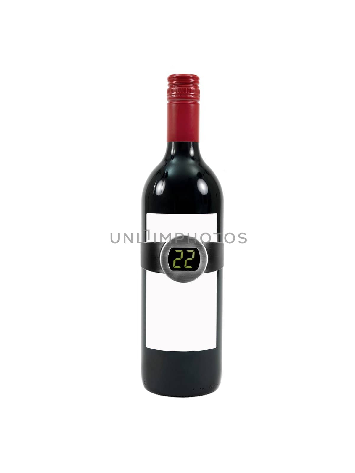 A wine thermometer isolated against a white background