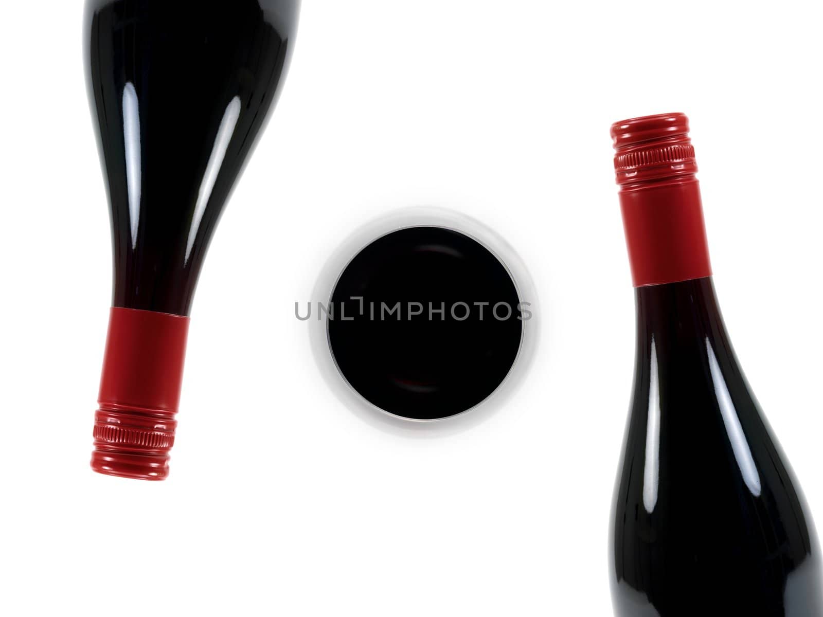 Red wine isolated against a white background