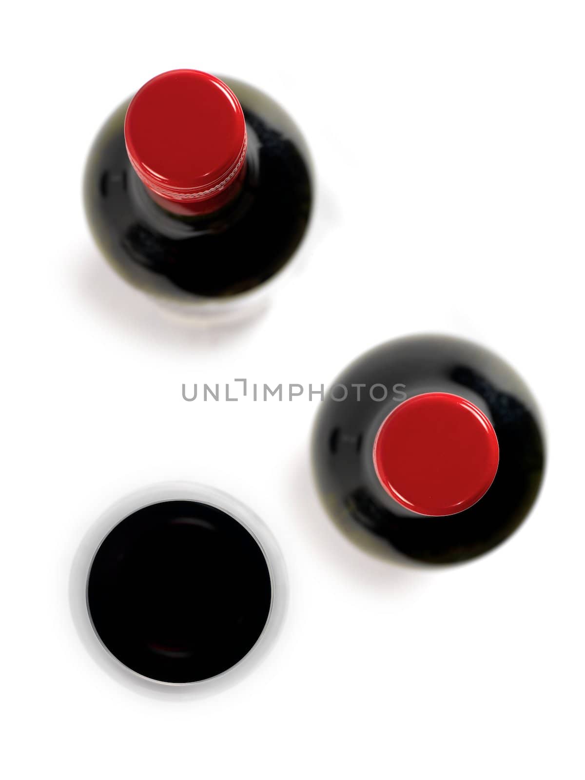 Red wine isolated against a white background