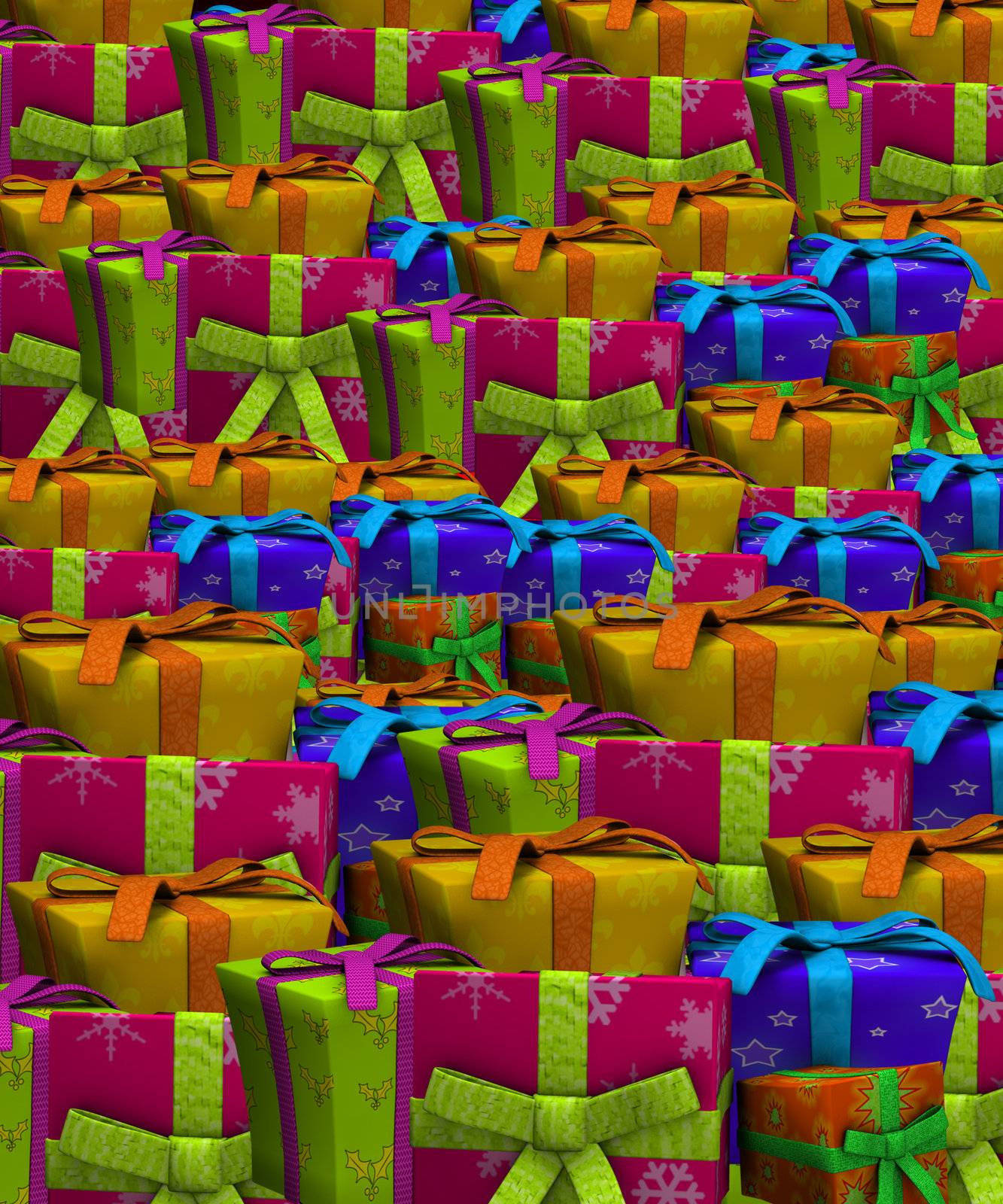 Background made out of lots of gifts and presents.
