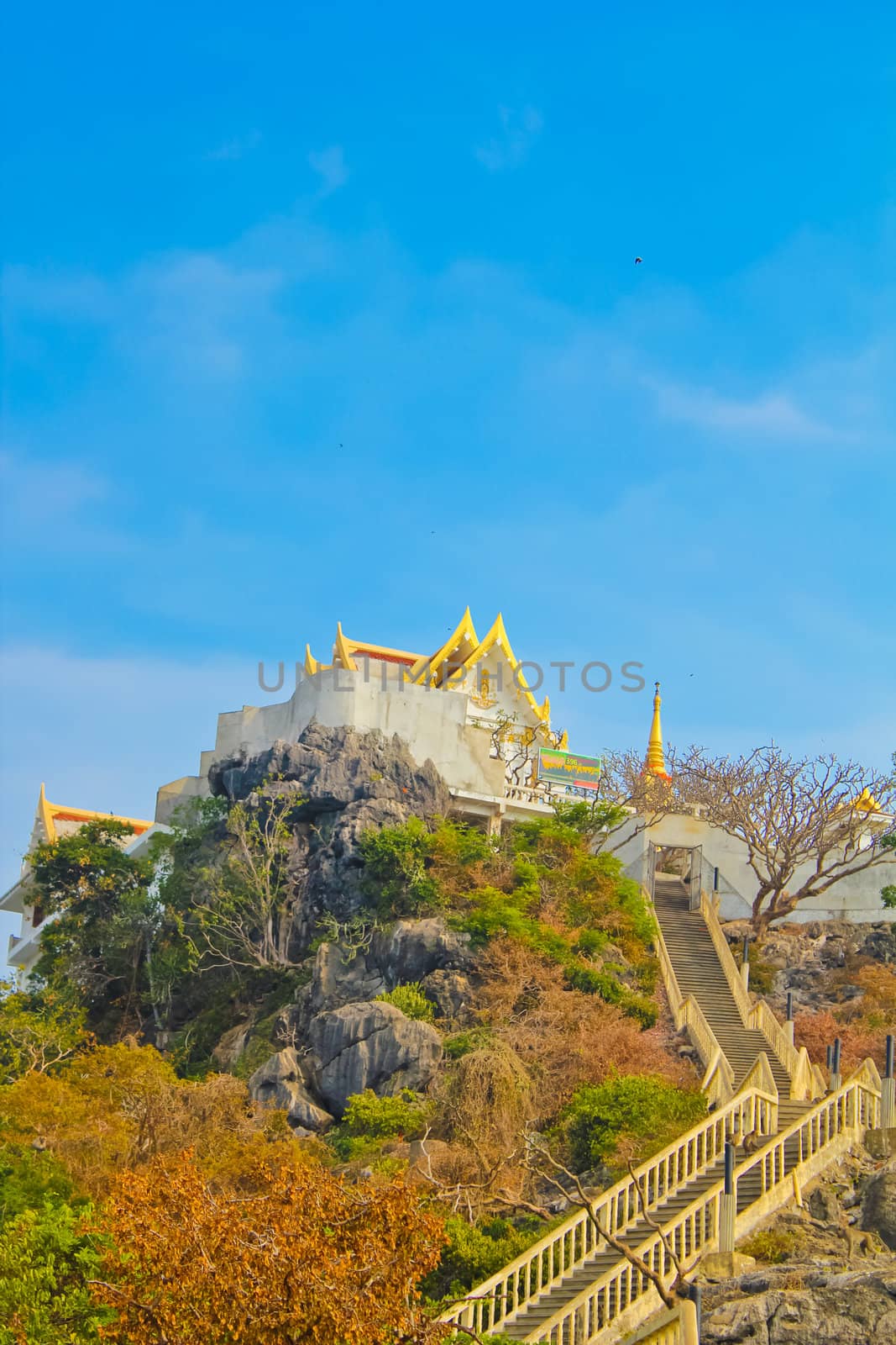 Holy temple on mountain by coleorhiza