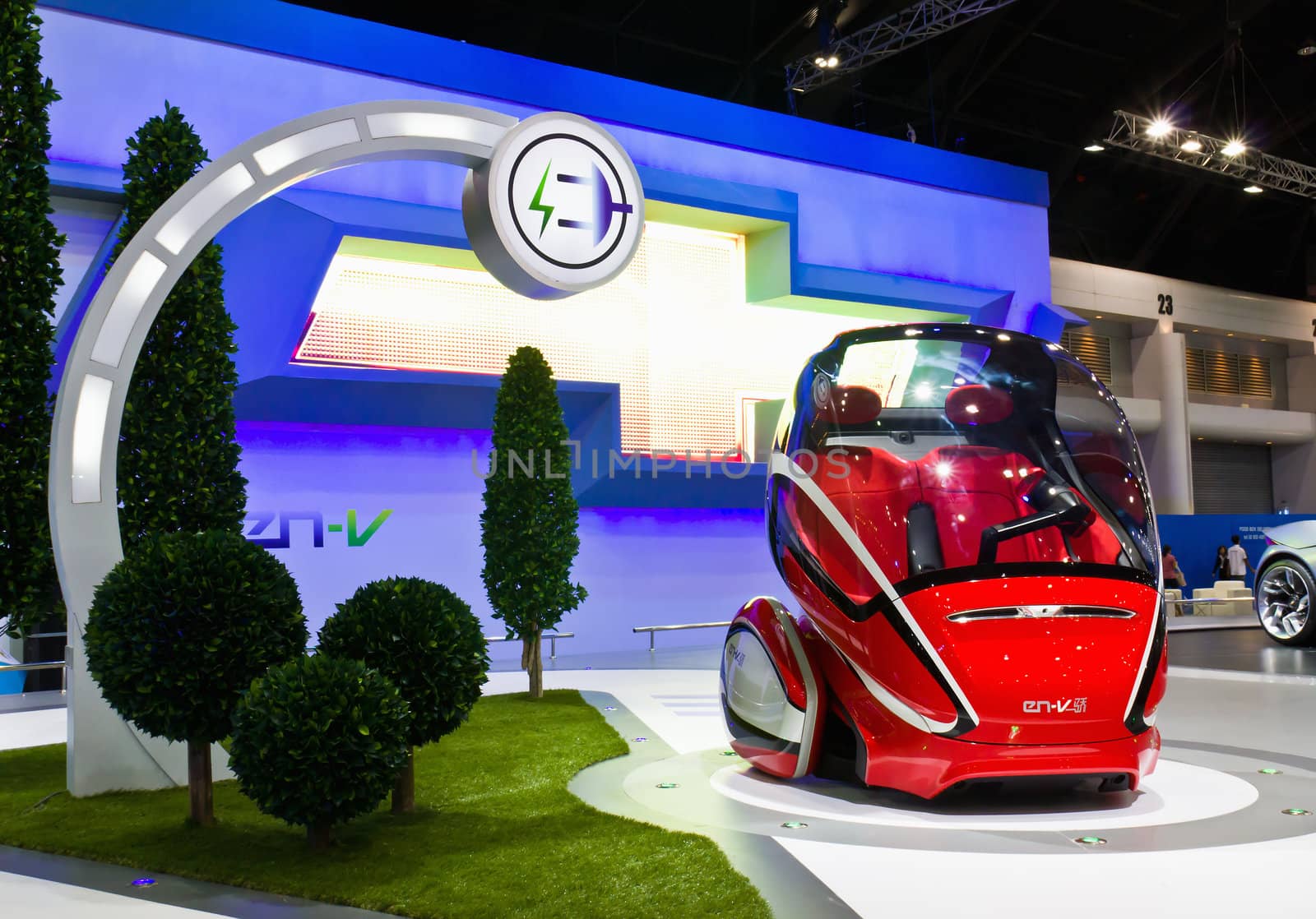 NONTABURI,THAILAND-DECEMBER,3: Chevrolet show their Concept car 'Electric Networked-Vehicle on display at the Thailand International Motor Expo Show,DECEMBER 3,2011 in Nontaburi, Thailand