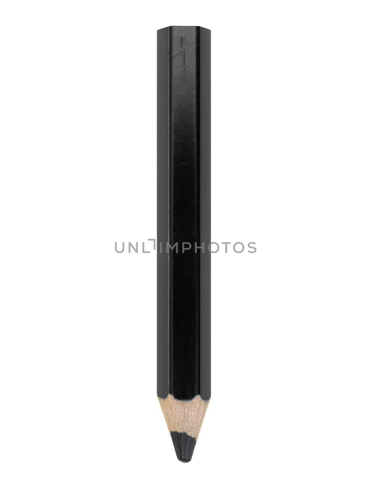 A black pencil isolated against a white background