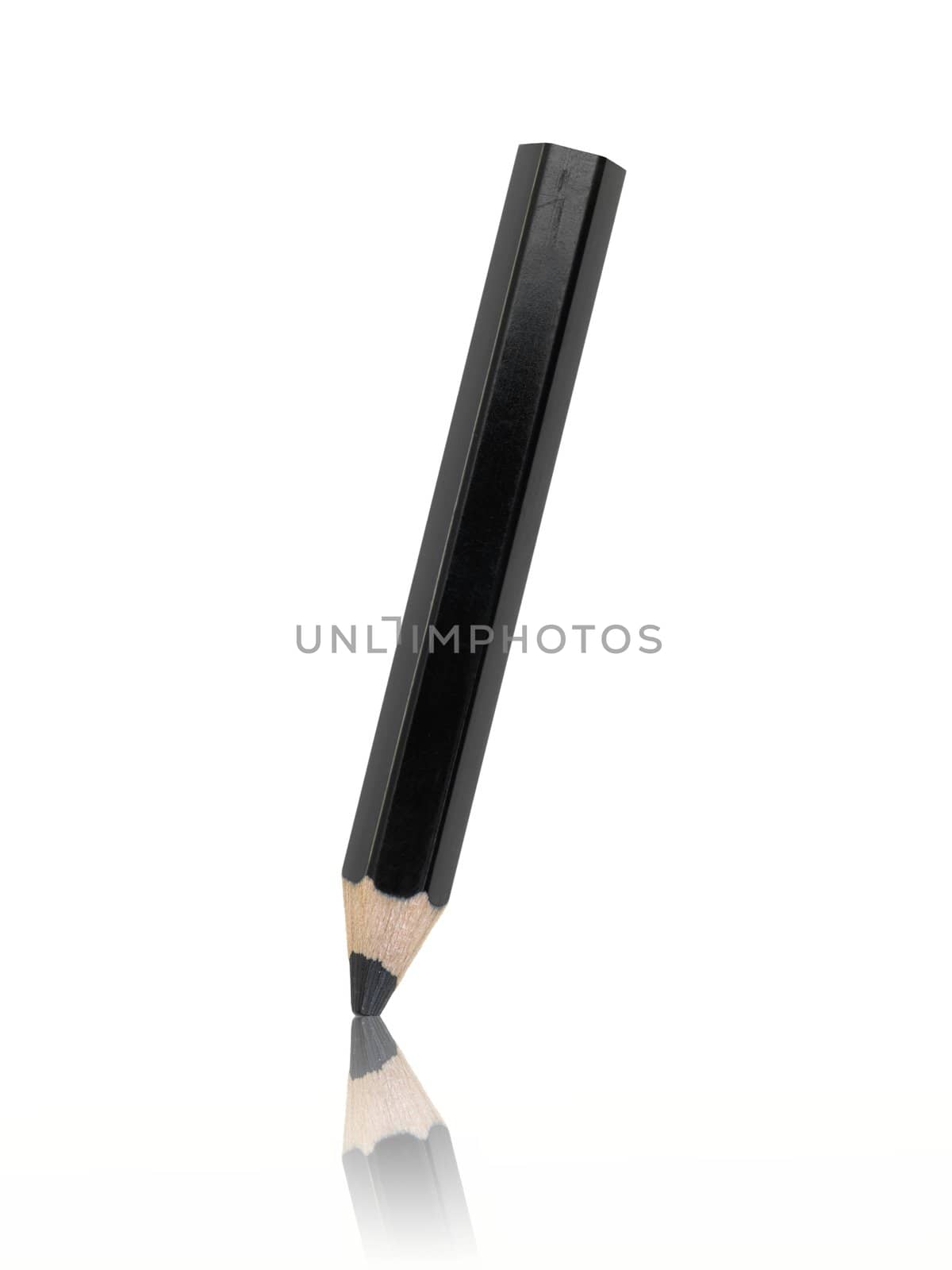 A black pencil isolated against a white background