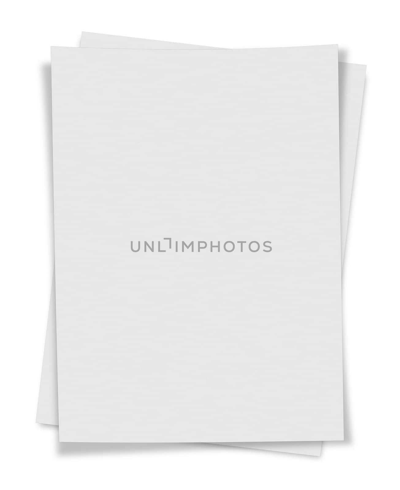 close up of stack of papers on white background by Zhukow