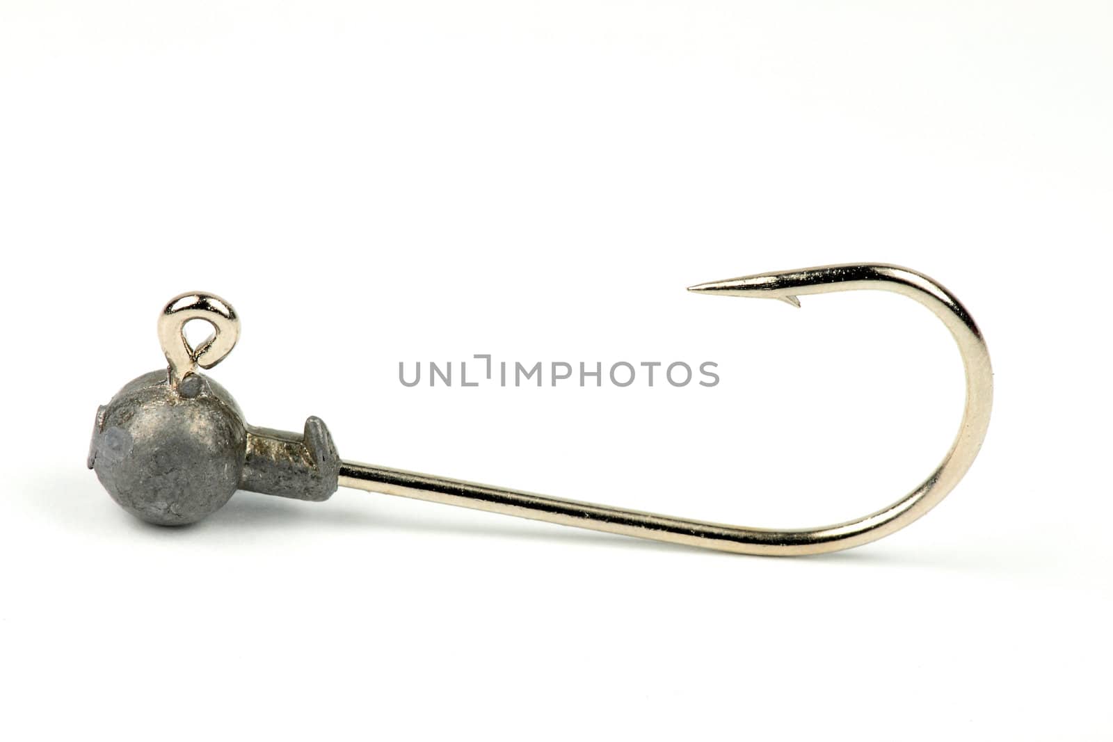 Leaded bait for sport fishing done on white background