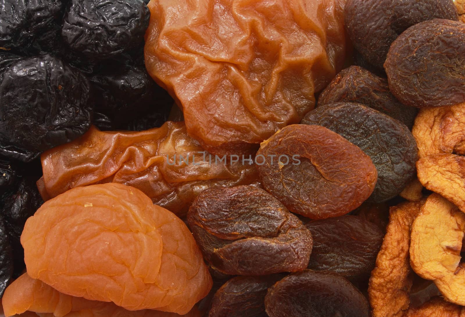 Background of dried fruit slices