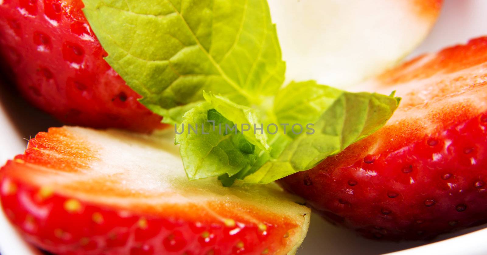 Fresh strawberry with mint by BDS