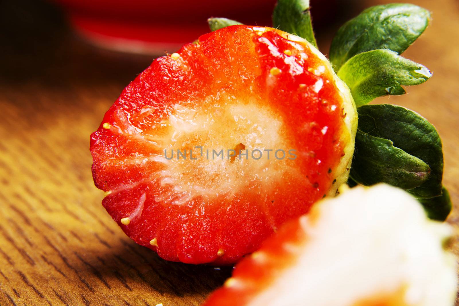 Fresh strawberries on table