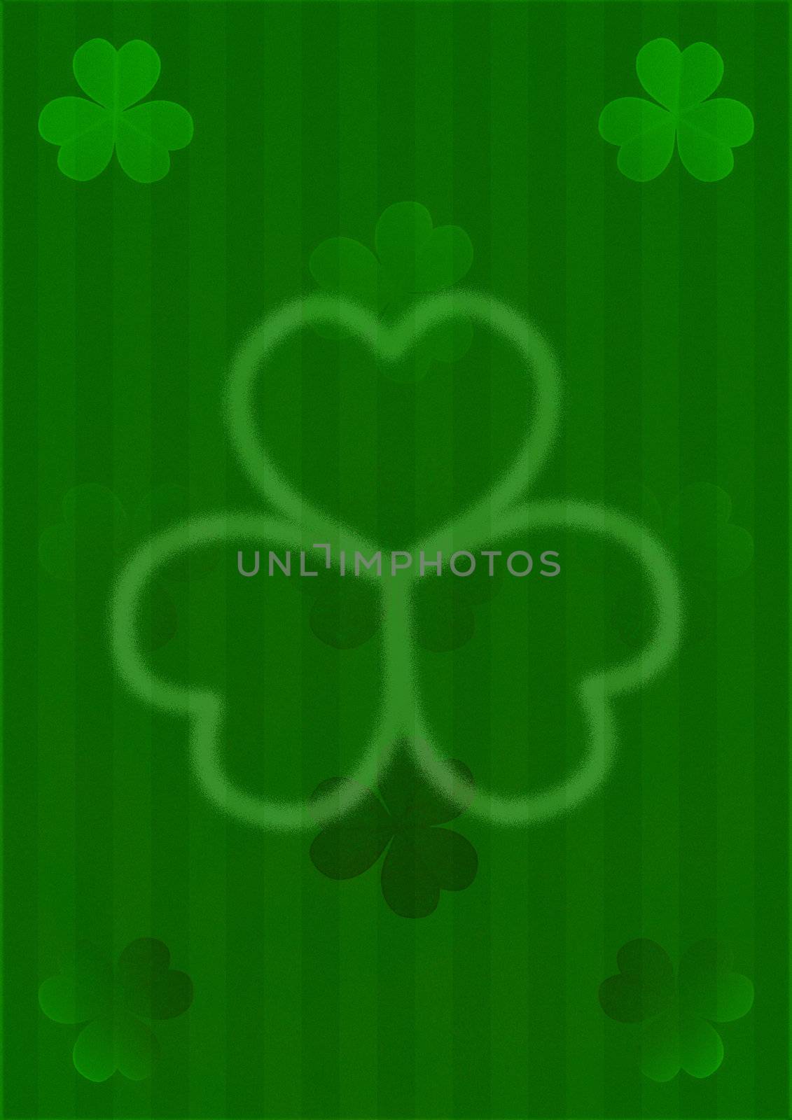 St Patricks Day Abstract backdrop whith three-leaf clover