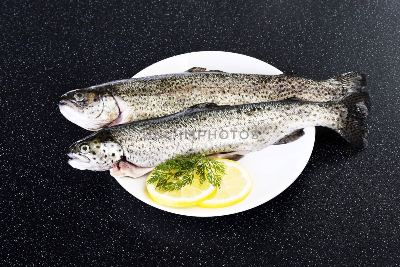 Trout on plate