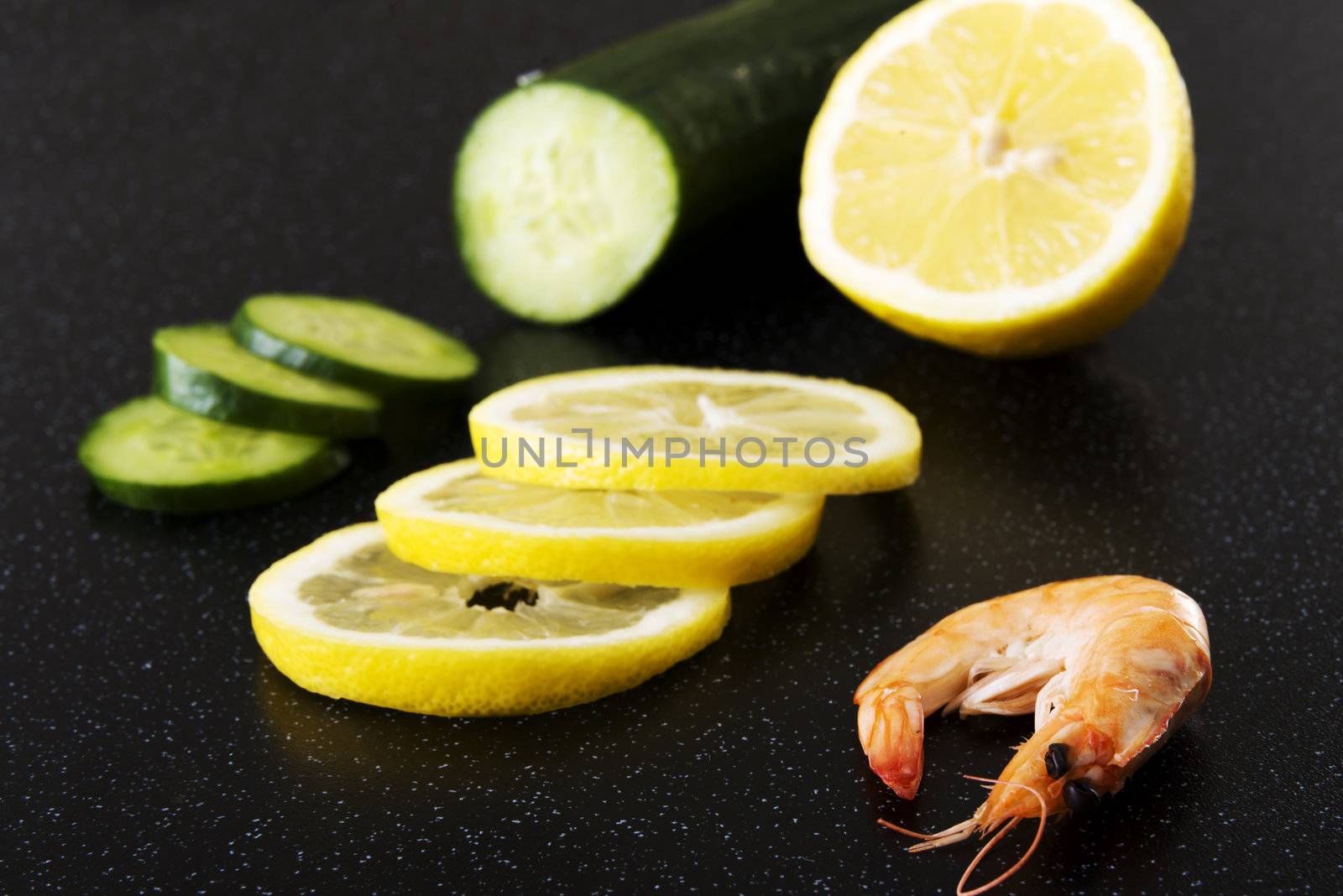 Shrimp on table