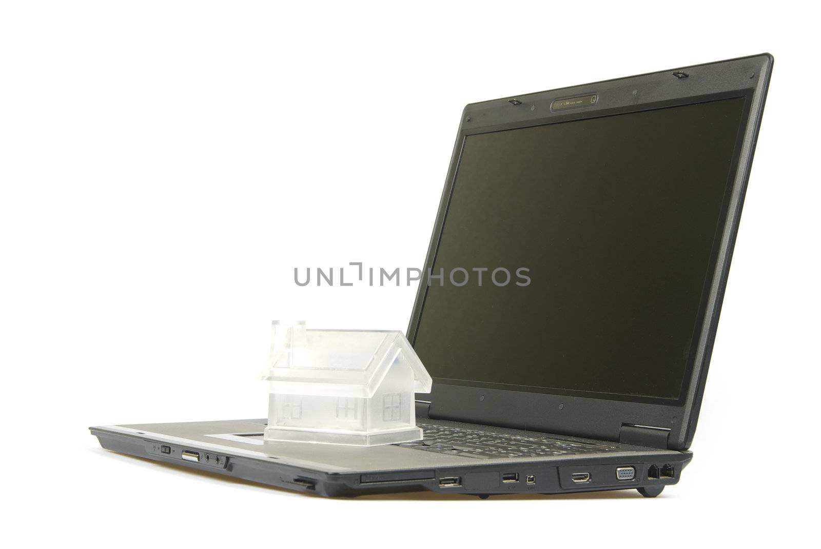 Notebook personal computer on white background                