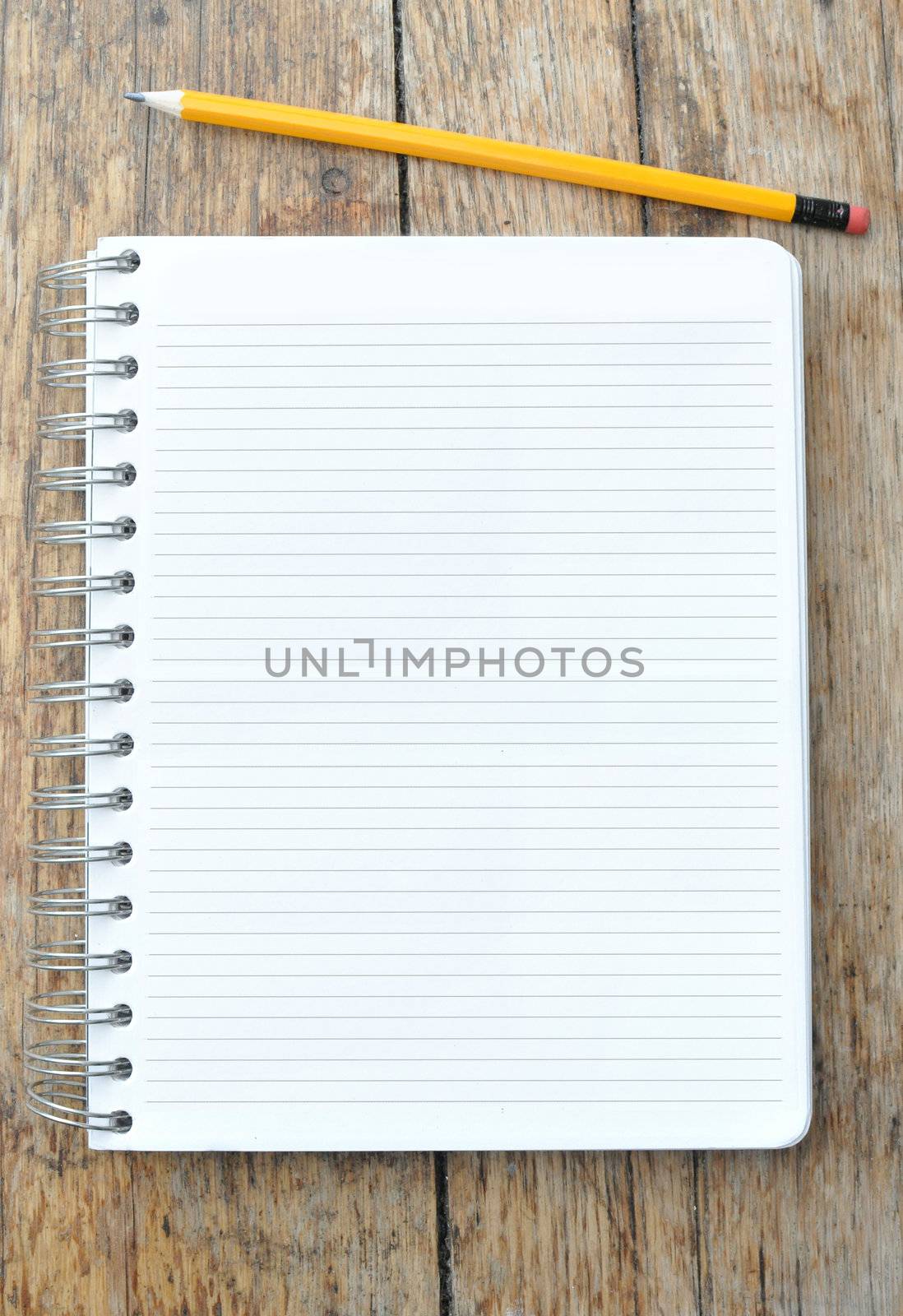 Blank lined spiral note pad 