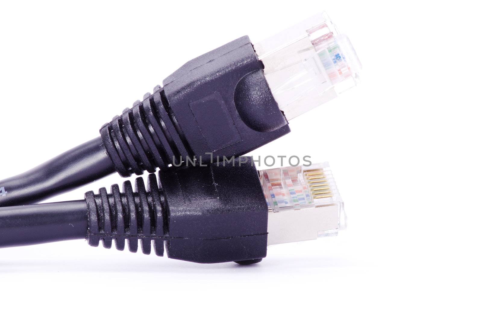 Macro shot of network connection plug