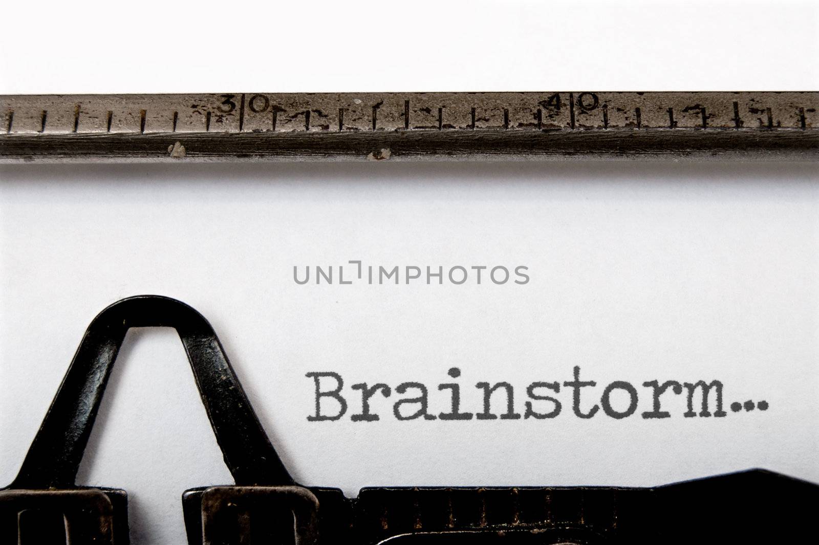 Brainstorm written on a vintage typewriter