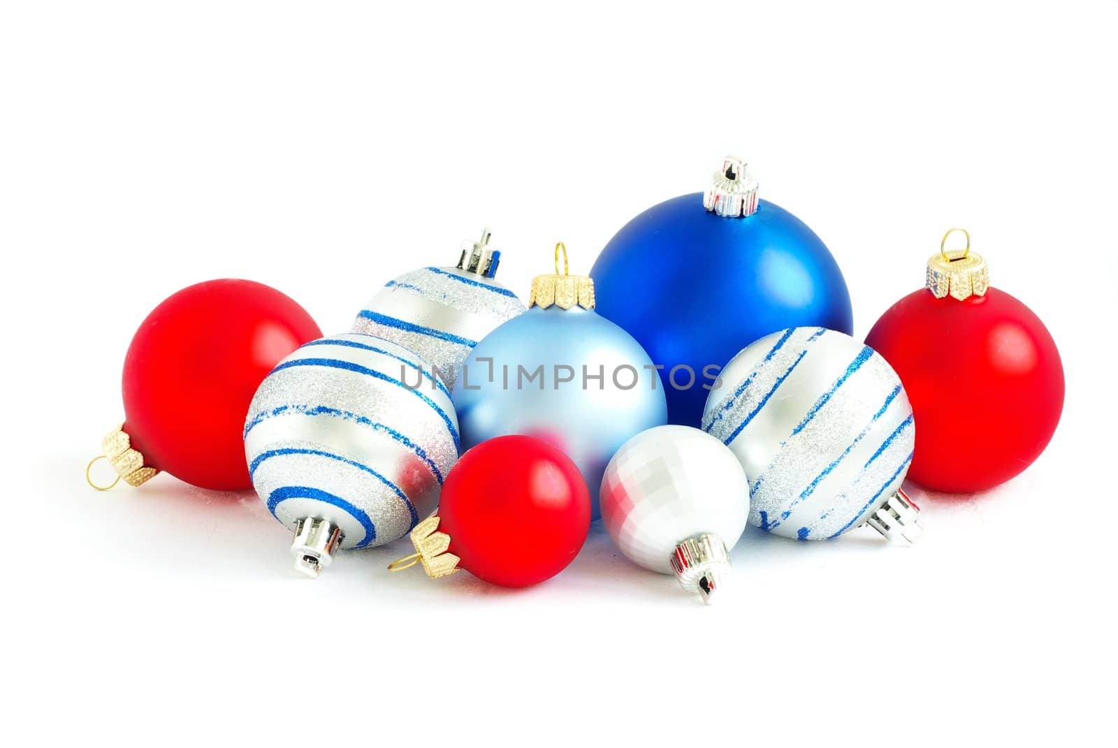 christmas balls isolated on the white background