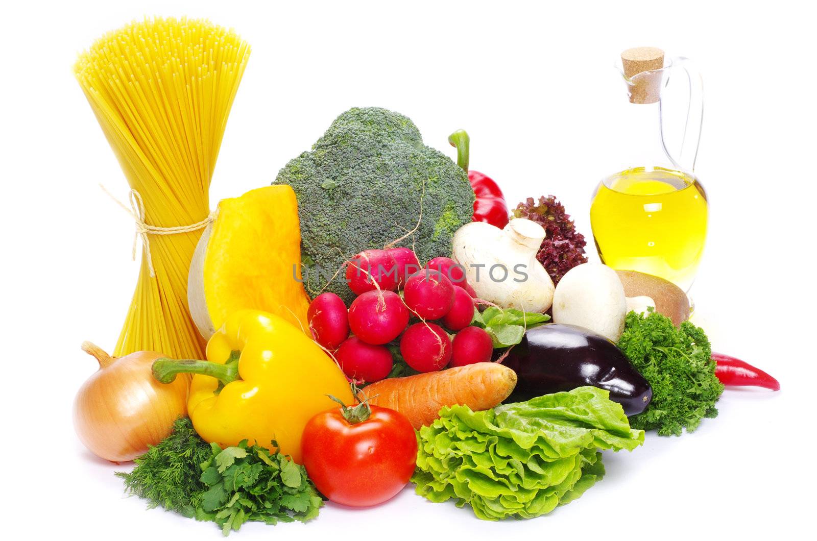 food ingredients isolated on white background