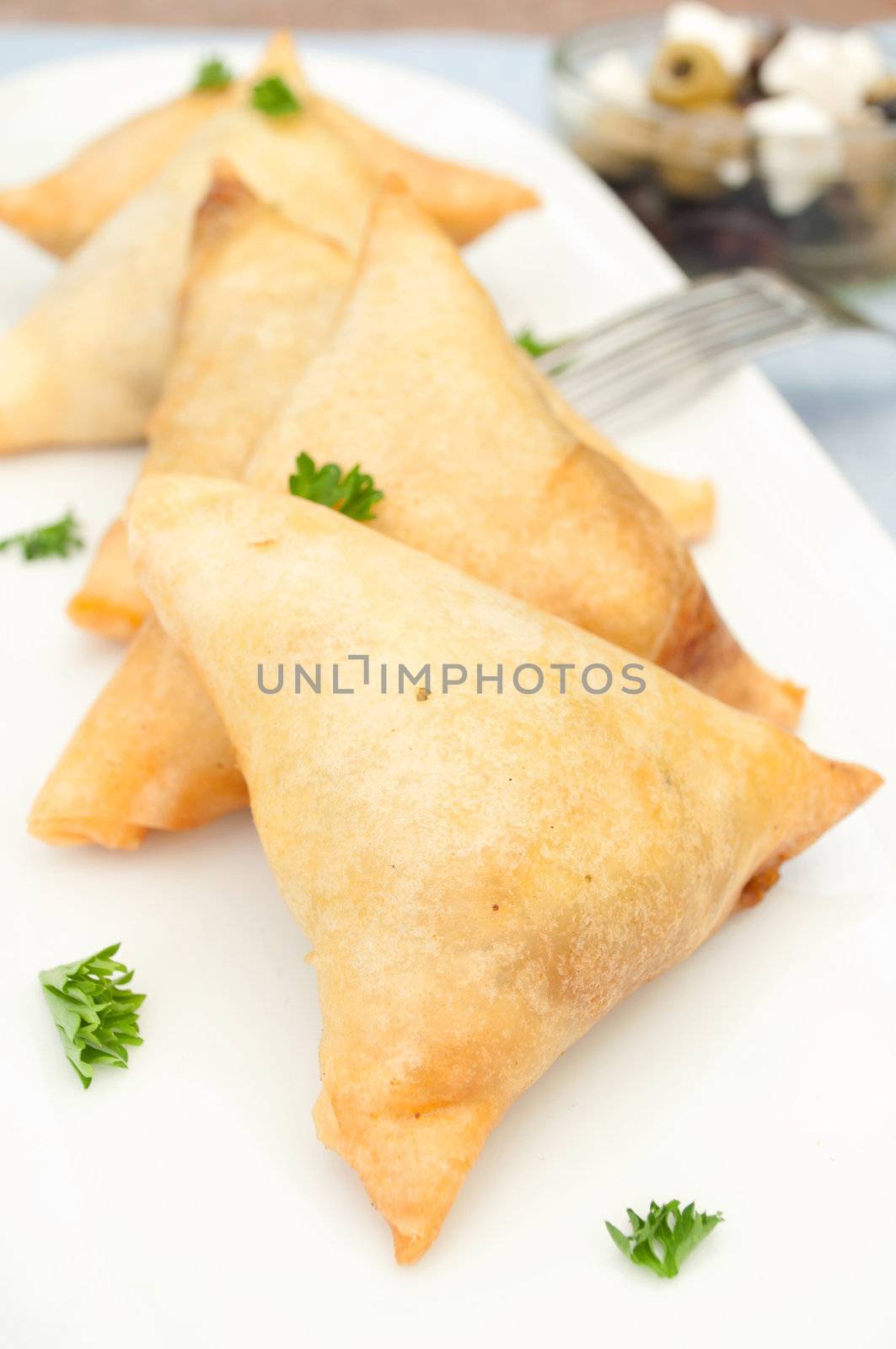 Feta cheese and spinach pastries 