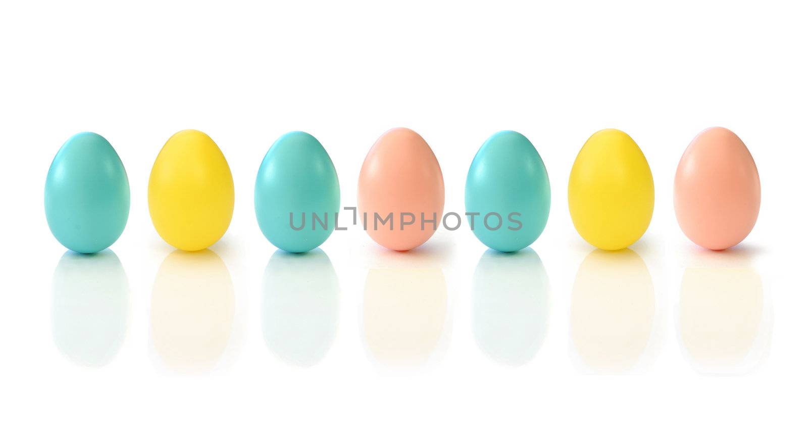 Colourful easter eggs isolated on white
