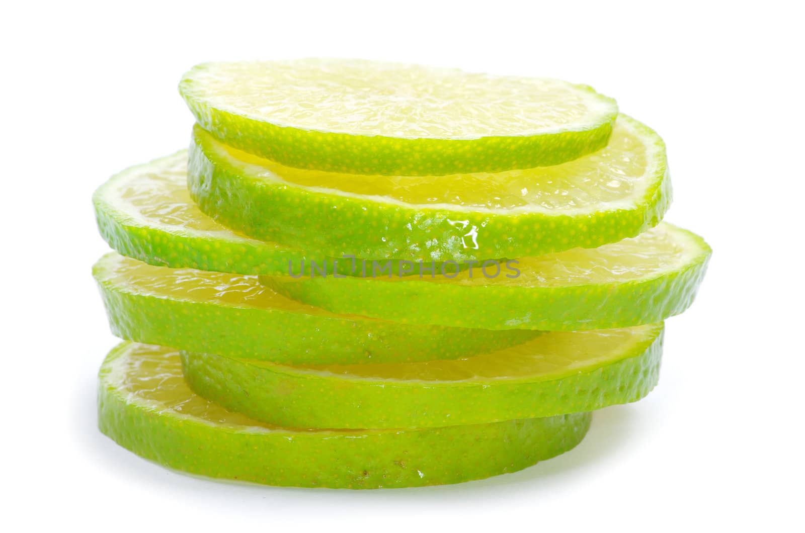  ripe lime isolated on white background