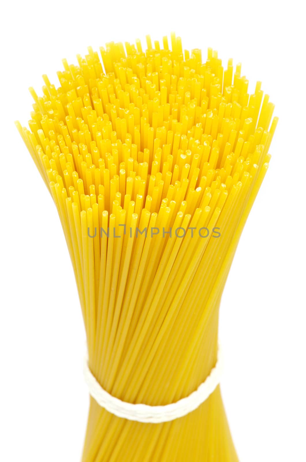 Bunch of spaghetti isolated on white background.