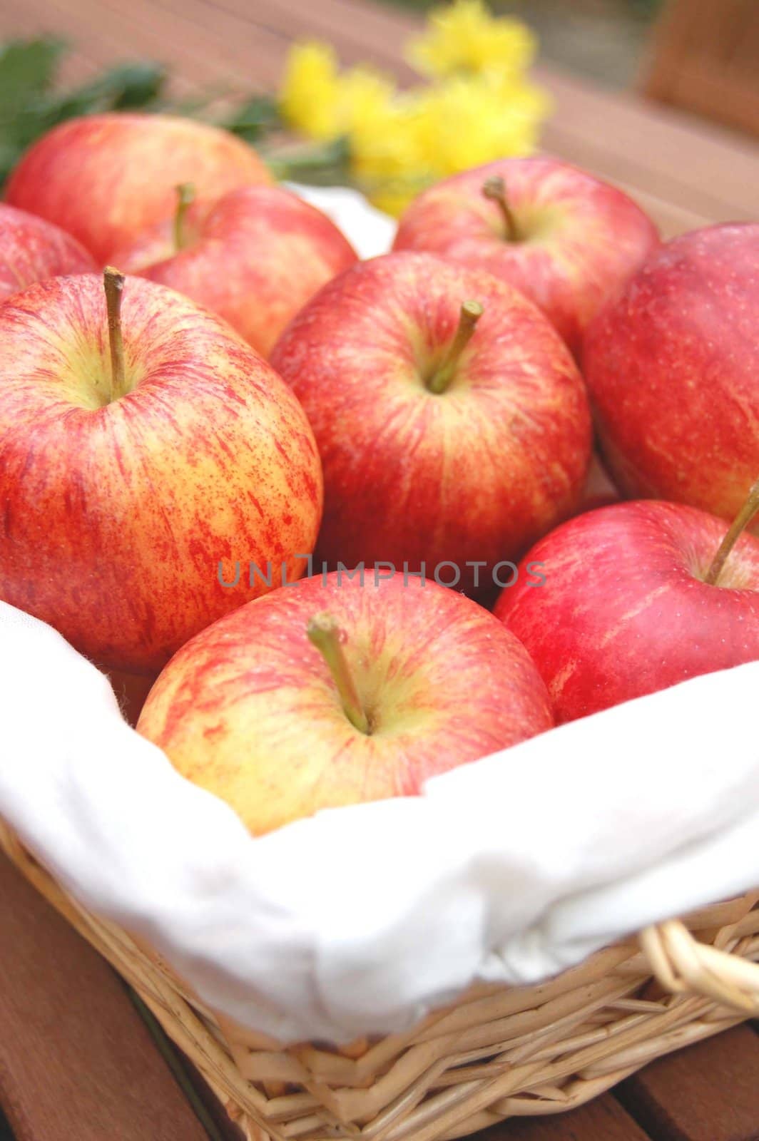 Full basket of red apples